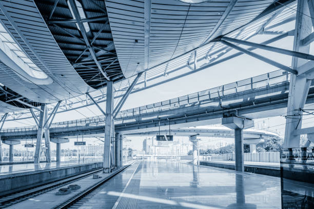 Interior of modern railway station