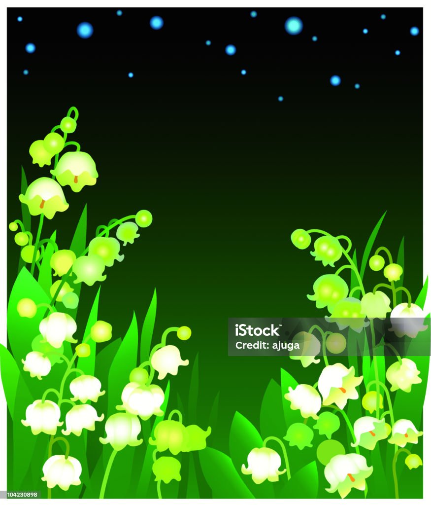 Lys de la vallée - clipart vectoriel de Arbre en fleurs libre de droits