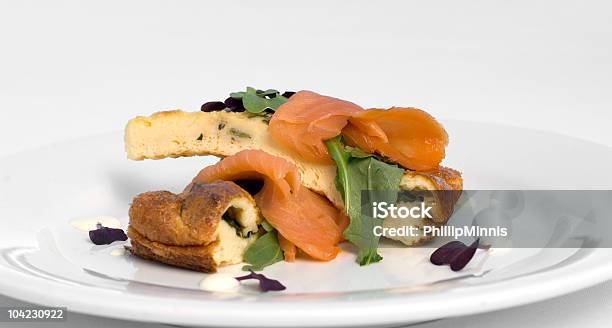 Basil Frittata Amp Smoked Salmon Stock Photo - Download Image Now - Baked, Basil, Close-up