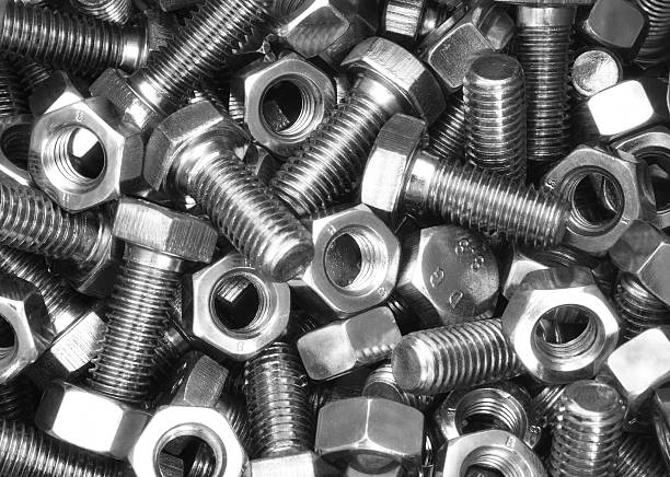 bolzen und nüssen - screw industry bolt nut stock-fotos und bilder