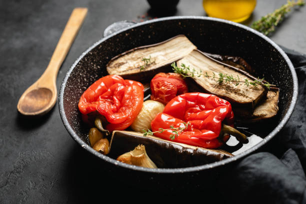 istock Roasted vegetables on a grill pan 1042321442