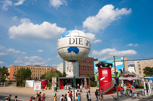 Berlin, Germany, August 17, 2009. Hot air balloon at Berlin with 'Die Welt' advertising.