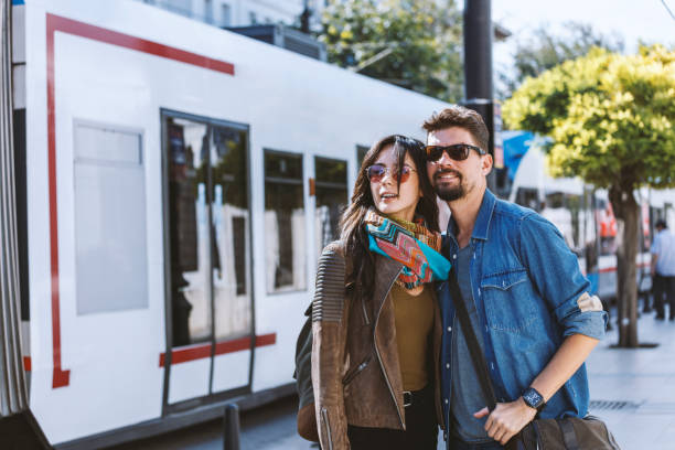 istock Couple waiting for the subway train 1042332248