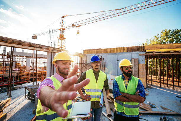 istock Photo of engineers on construction platform 1042332272