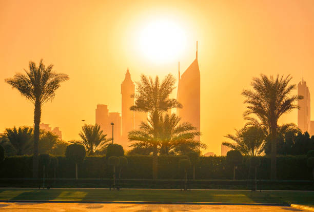 The city skyline in the sunlight. Dubai. Summer 2016