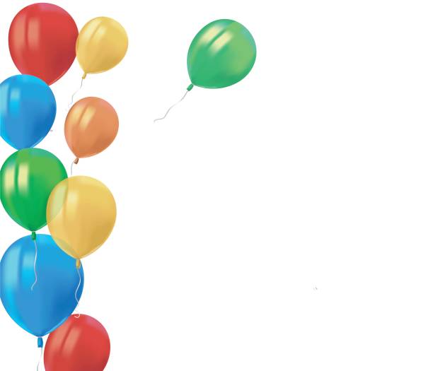istock Composition of realistic air flying colorful balloons with reflects isolated on transparent background. Festive decor element for Birthday party or balloon greeting card design element. Vector. 1042336192