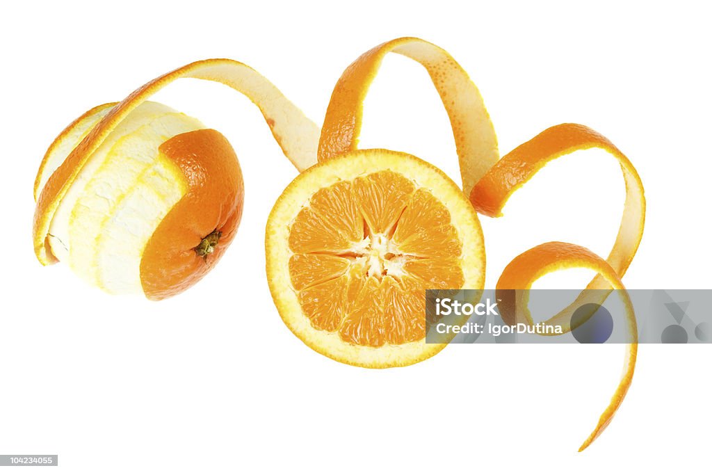 Złuszczony pomarańczy owoców - Zbiór zdjęć royalty-free (Bez ludzi)