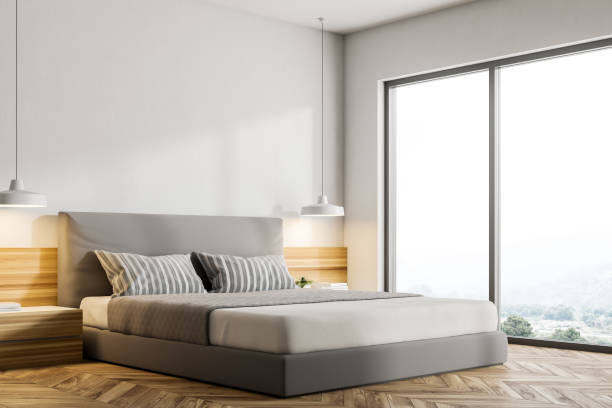 istock Wooden floor loft bedroom corner 1042343152