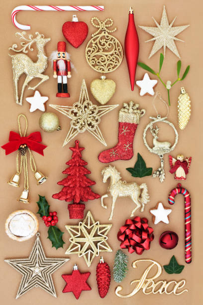 istock Christmas Peace Sign and Decorations 1042343158