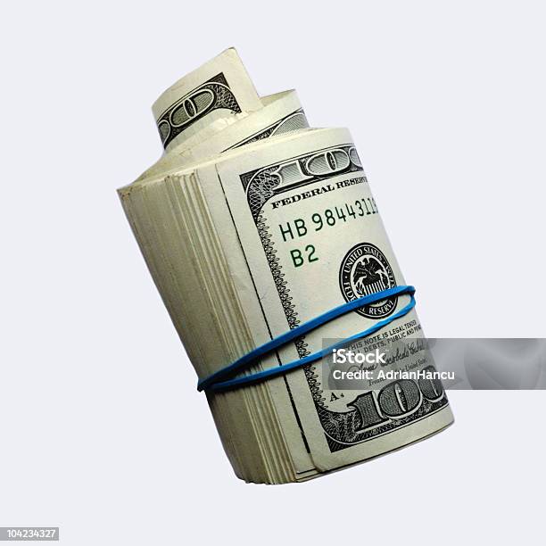 Money Roll Isoliert Stockfoto und mehr Bilder von 100-Dollar-Schein - 100-Dollar-Schein, Amerikanische Währung, Farbbild