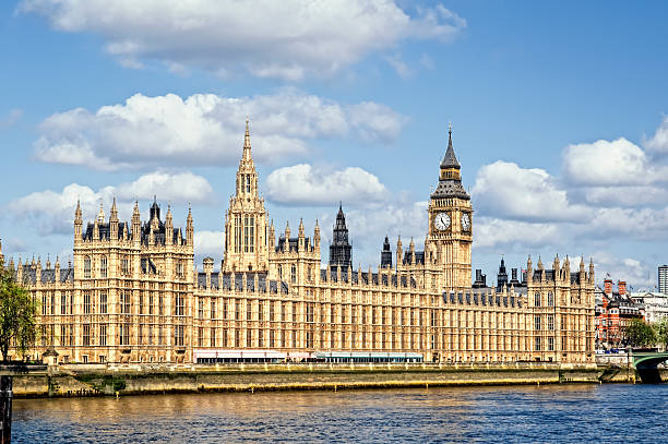 здание парламента в лондоне. - victoria tower стоковые фото и изображения