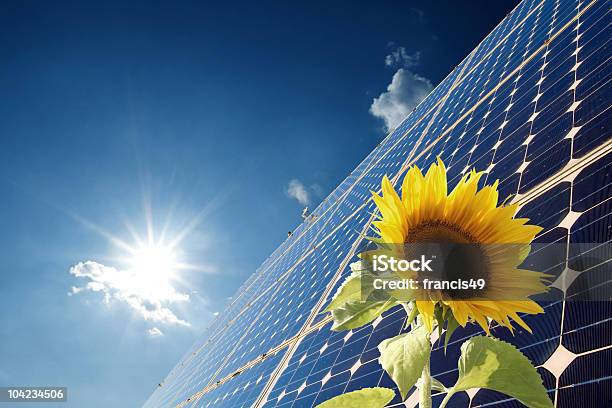 Energie Foto de stock y más banco de imágenes de Girasol - Girasol, Panel Solar, Energía solar