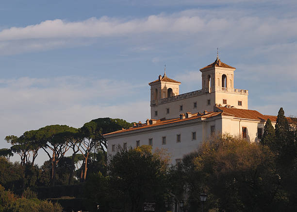 Exterior ancient fort walls of giardino degli aranci at Rome city, Italy