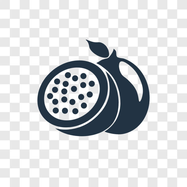 ilustraciones, imágenes clip art, dibujos animados e iconos de stock de fruta de la pasión vector icono aislado sobre fondo transparente, diseño de logotipos transparencia de fruta de la pasión - parchita