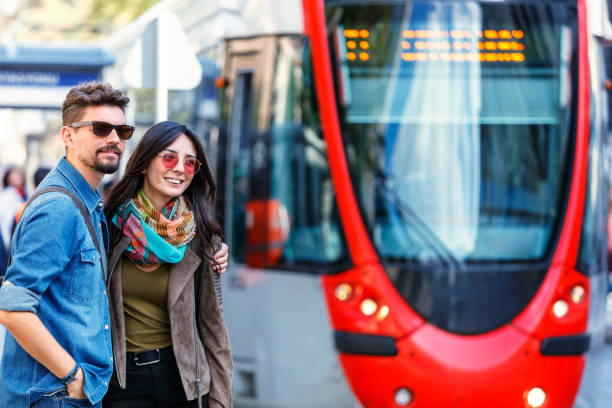 istock Couple waiting for the subway train 1042347190