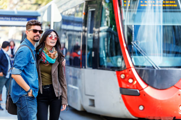 istock Couple waiting for the subway train 1042347586