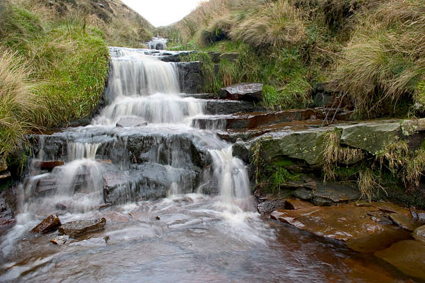 istock Moorland waterfall in the Peak District 104235064