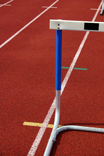 istock Hurdle Sitting on Running Track 104235257