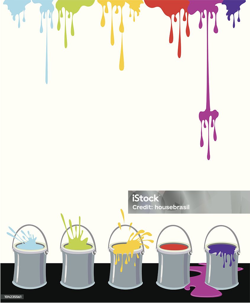 Scatole Inkdrops e vernice multicolore - arte vettoriale royalty-free di Allegro