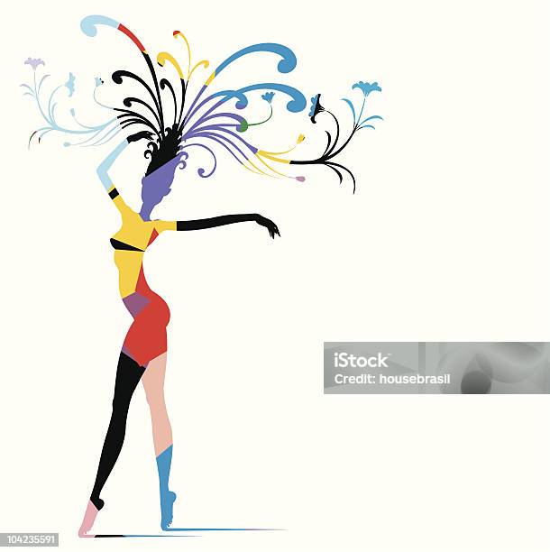 Карнавал Женщина — стоковая векторная графика и другие изображения на тему Артист балета - Артист балета, Бразильский карнавал, Векторная графика