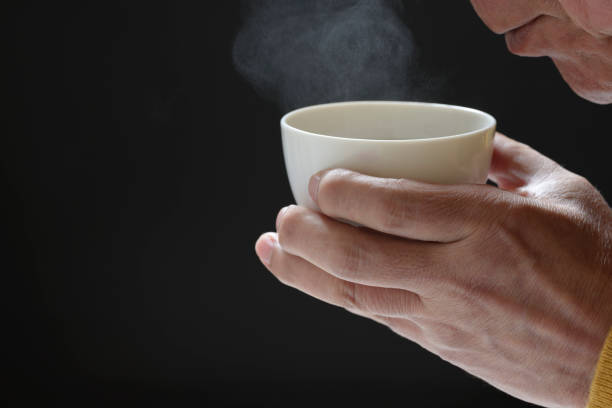 istock Senior to drink Japanese tea 1042360562