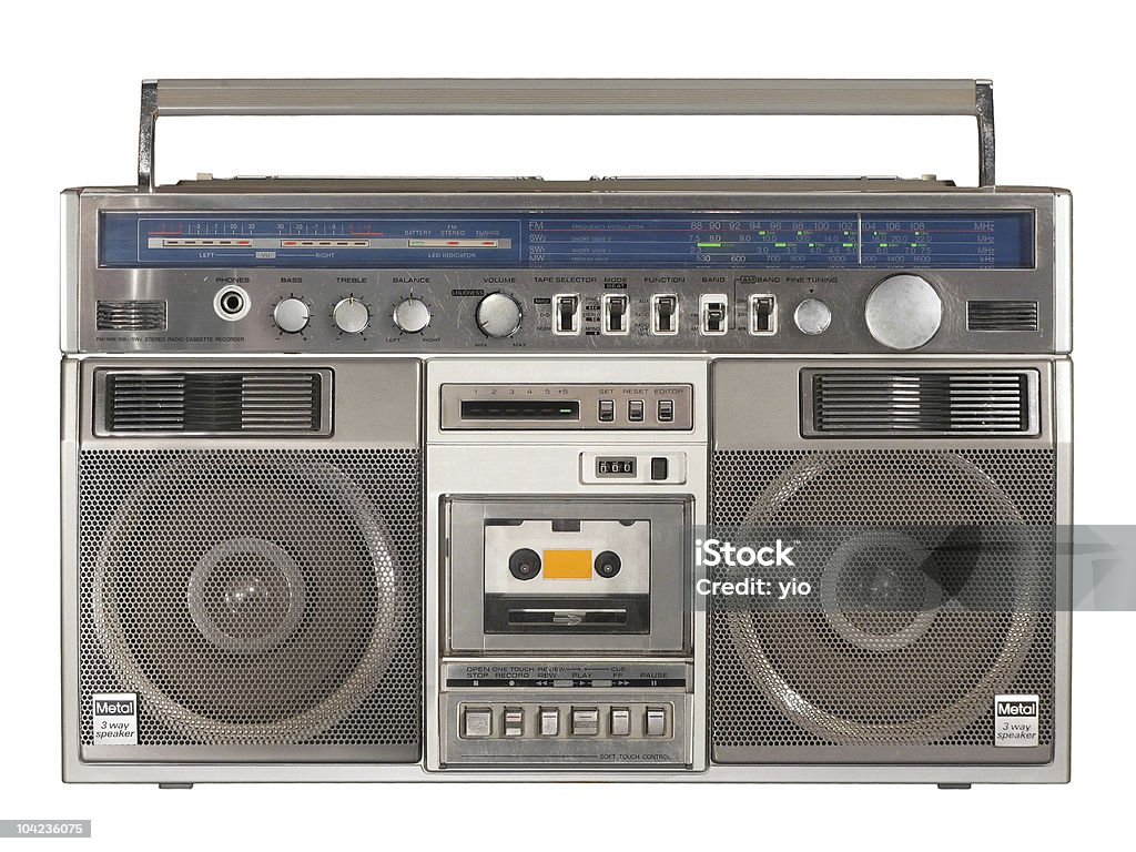 Vintage Radio Cassette Recorder Boombox  Audio Cassette Stock Photo