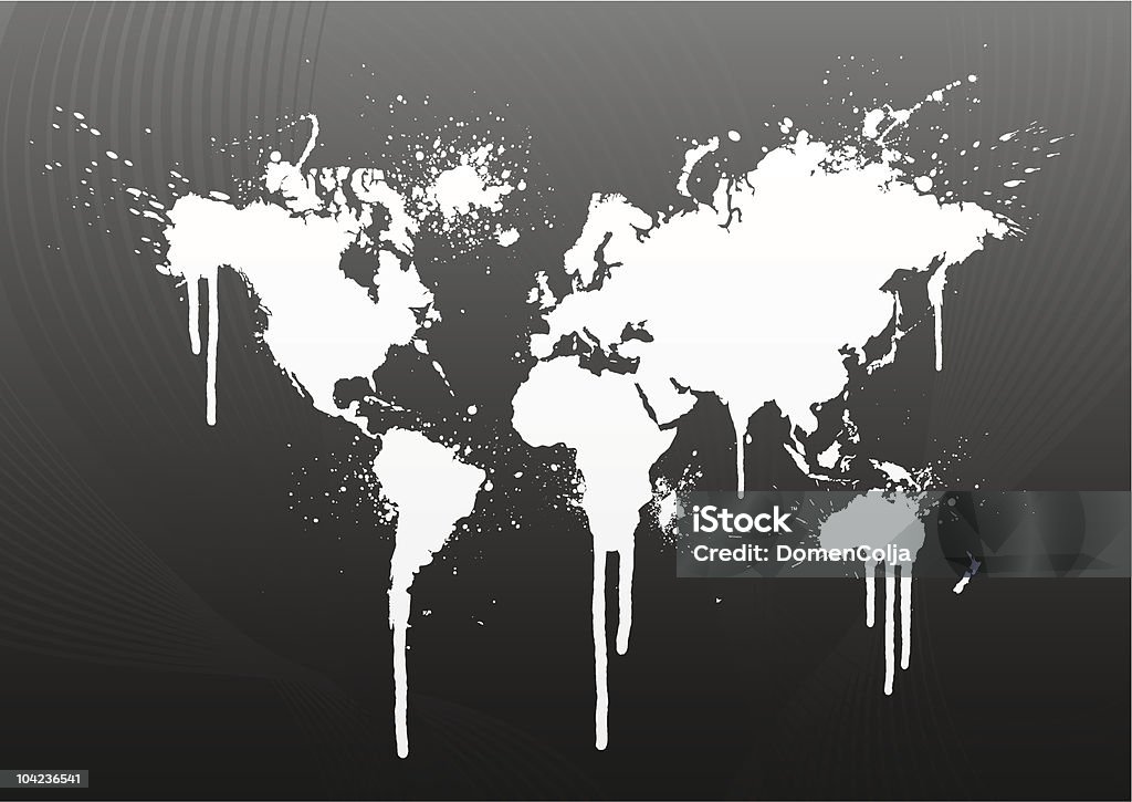 Splatter Map World Map Splatter Stock Illustration - Download Image Now - Black ...