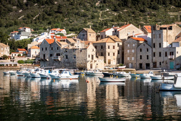 istock Peaceful morning in little harbour 1042365838
