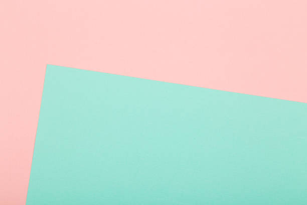 istock Geometric paper background. Pink and mint mockup for flat lay 1042365872