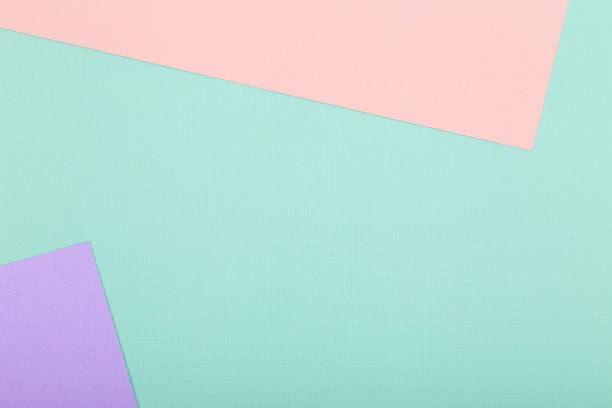 istock Geometric paper background. Pink, mint and purple mockup for flat lay 1042365882