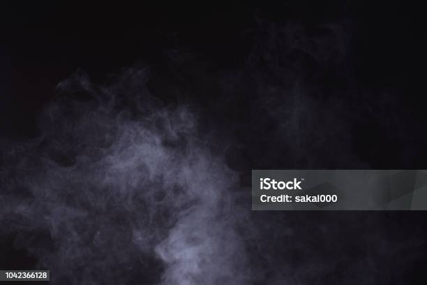 Steam Stock Photo - Download Image Now - Smoke - Physical Structure, Black Background, Steam