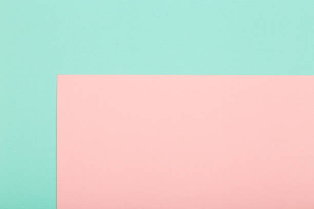 istock Geometric paper background. Pink and mint mockup for flat lay 1042366214