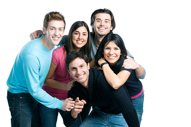 istock Happy smiling friends have fun together 104236825