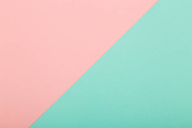 istock Geometric paper background. Pink and mint mockup for flat lay 1042368534
