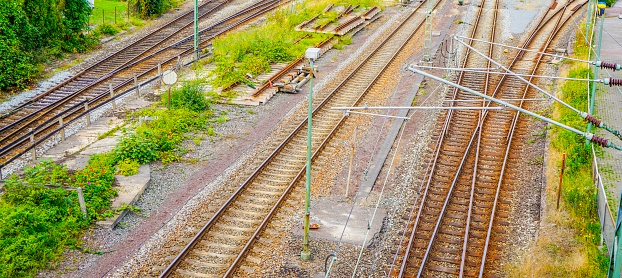 Picture show a train rail in Germany.