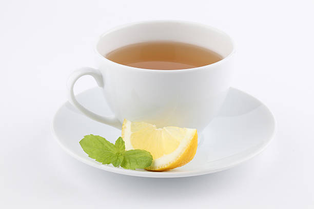 Mint tea with lemon stock photo