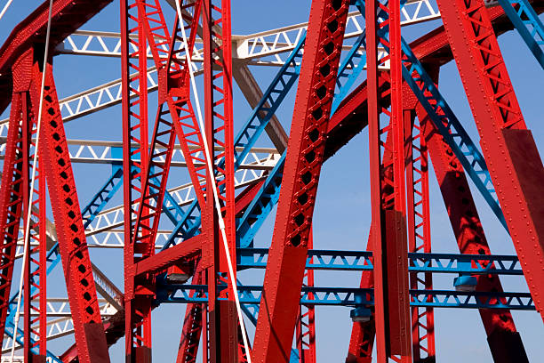istock Red, White and Blue metal Girders 104237075
