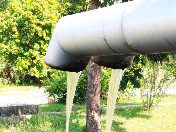 istock pipe for waste water from factory 1042380250