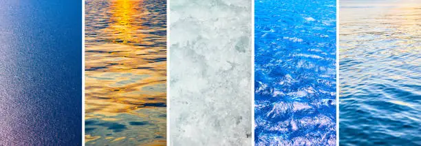 Water of seas and oceans - Set of HD 16:9 screen wallpapers for smartphone