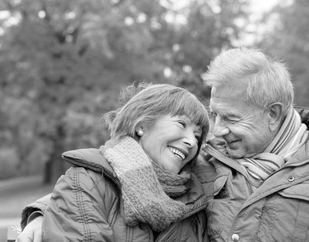 istock Cheerful Senior couple embracing outdoors in autumn 1042391744