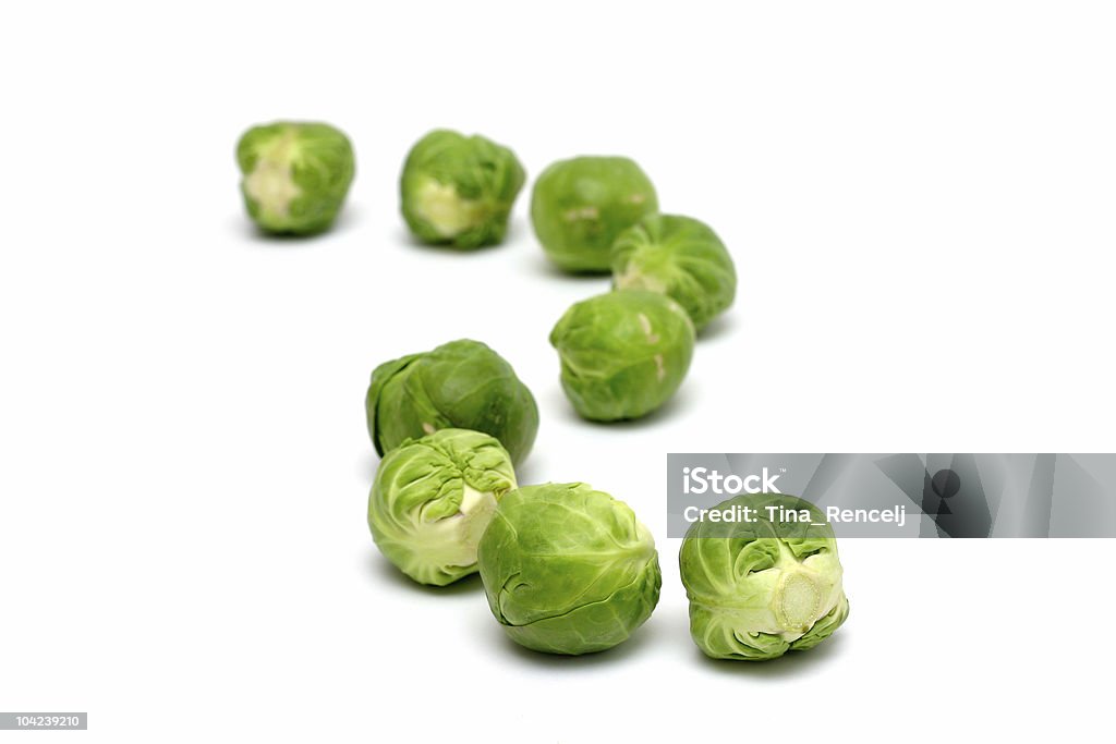 Brussel Sprouts in a Row  Cabbage Stock Photo
