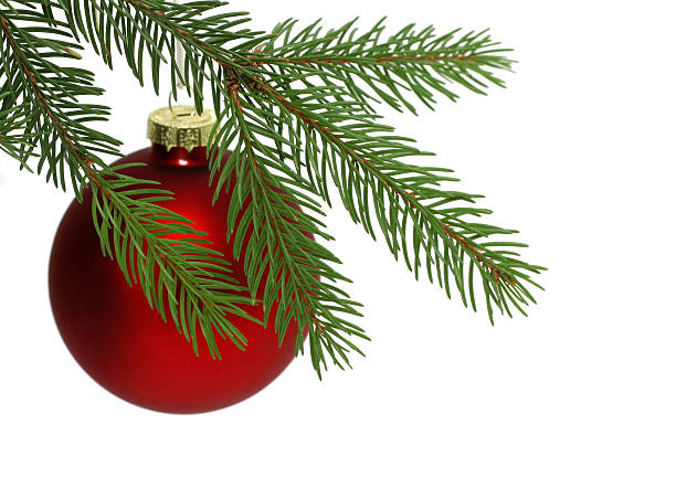 palla di natale rossa - deco decoration christmas christmas tree foto e immagini stock