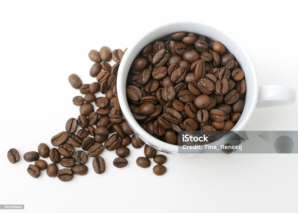 Xícara de café e grãos - Foto de stock de Alimentação Saudável royalty-free