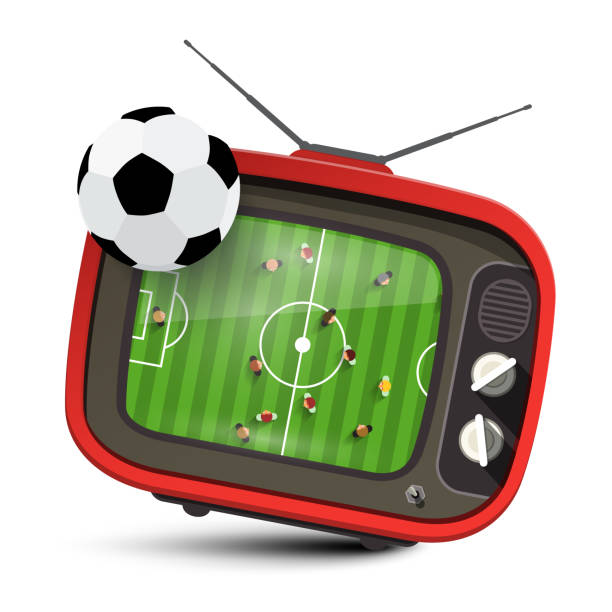 istock Football Match on Retro TV 1042399586