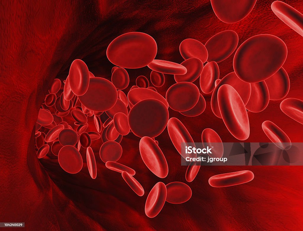 Microscopique des cellules sanguines - Photo de Biologie libre de droits