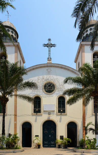 cathedral of the holy saviour aka our lady of remedies church, luanda, angola - "sé de luanda" - our lady of africa imagens e fotografias de stock