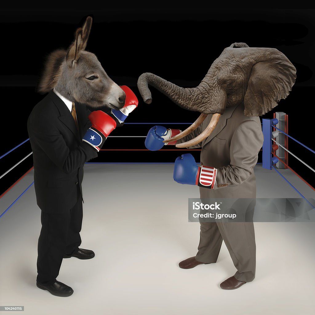 Republican vs. Democrat  Donkey Stock Photo