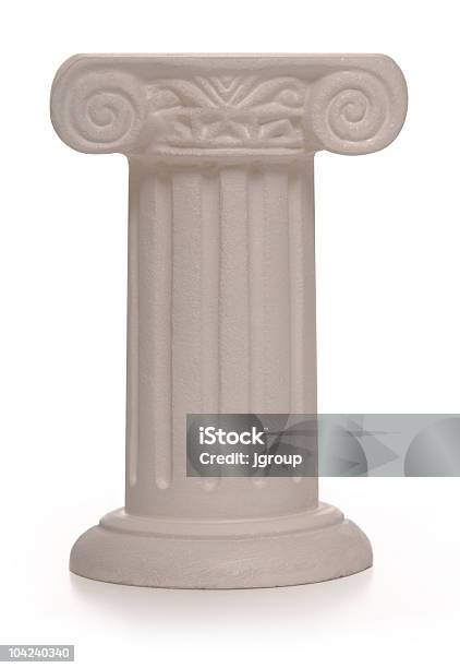 이온성 외다리 고대 그리스 양식에 대한 스톡 사진 및 기타 이미지 - 고대 그리스 양식, 기둥-건축적 특징, 흰색 배경