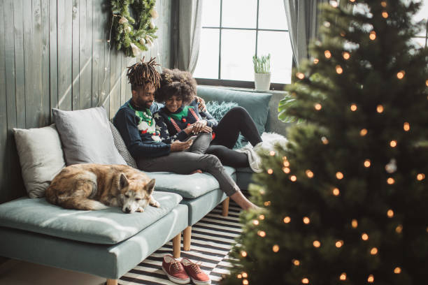 istock Christmas celebration with dog 1042408008
