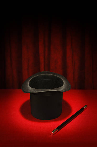 Magic Series - Hat and Wand  magic show stock pictures, royalty-free photos & images